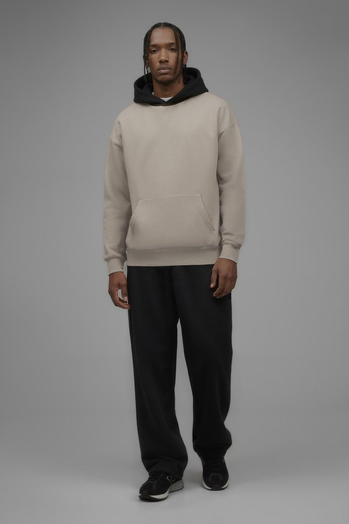 410 Oversized Colorblock Hoodie - Sand