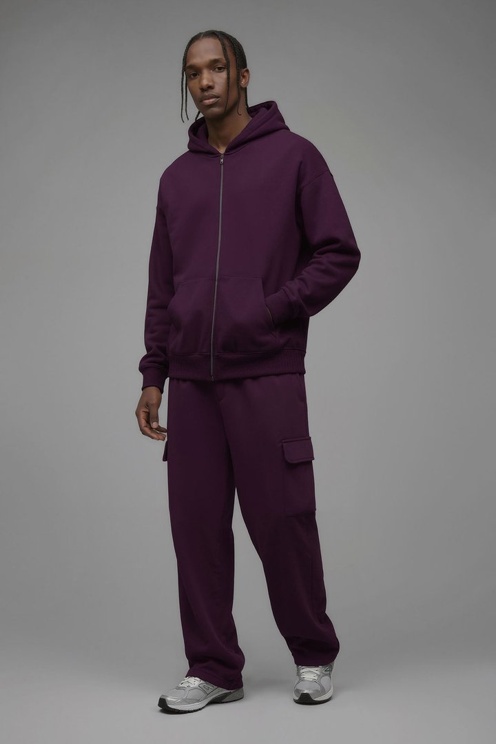 410 Oversized Zip Hoodie - Plum