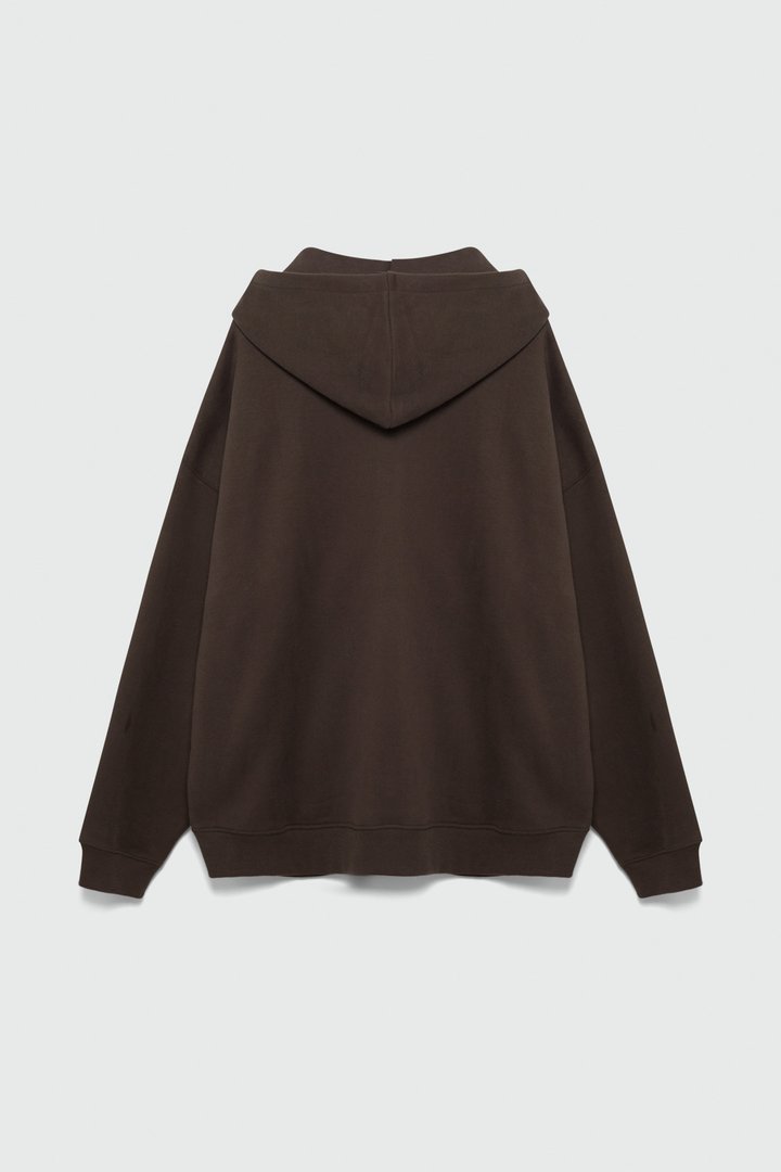 410 Oversized Zip Hoodie - Brown