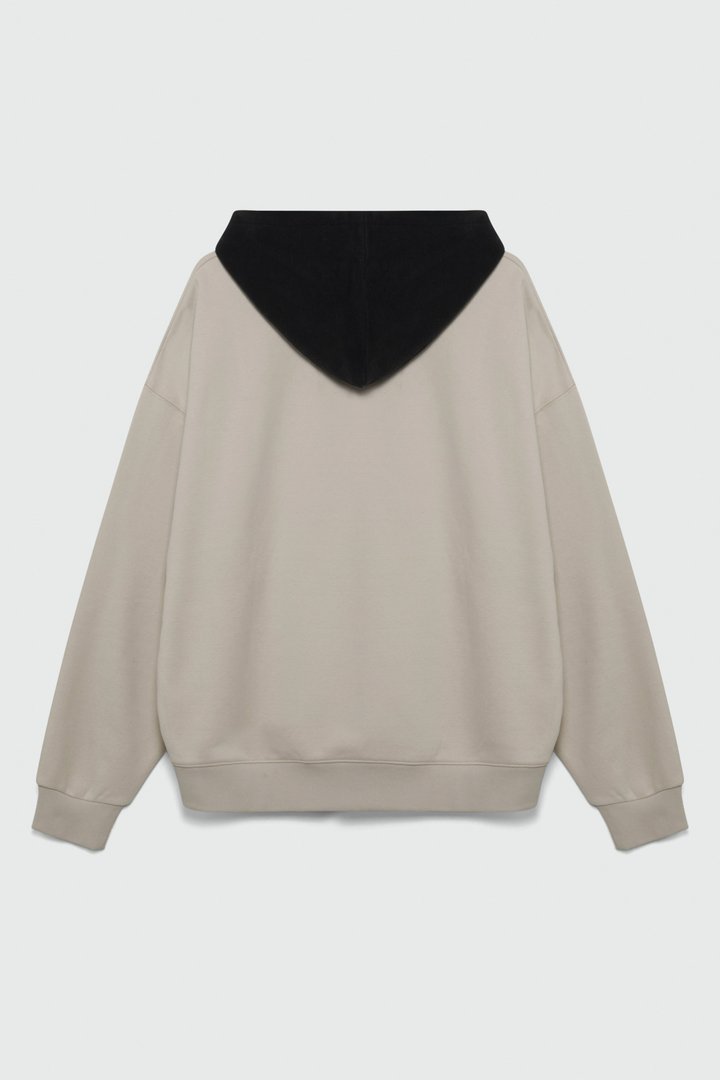 410 Oversized Colorblock Hoodie - Sand
