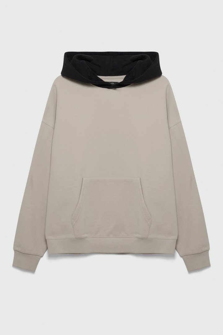 410 Oversized Colorblock Hoodie - Sand