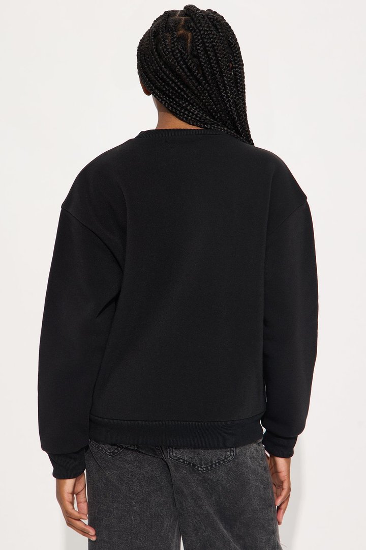 Mini Graffiti Bear Crew Neck Sweatshirt - Black