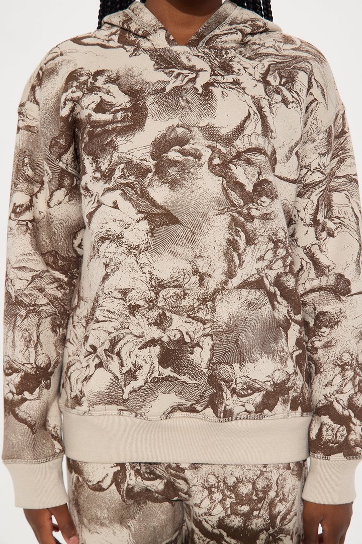 Mini Heaven Made Fleece Oversized Hoodie - Taupe