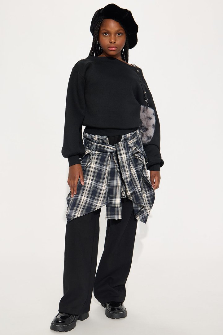 Mini Want It All Wide Leg Pant - Black