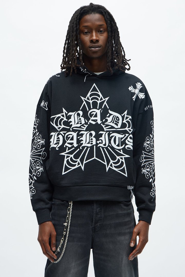 Loyalty Royalty Oversized Hoodie - Black