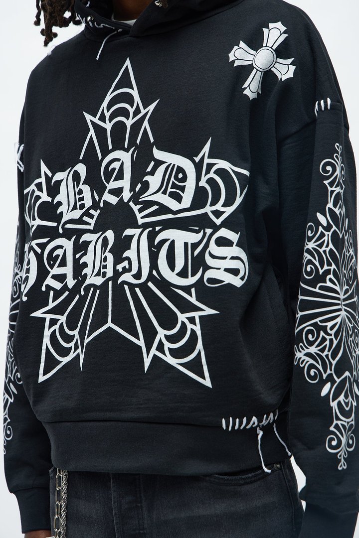 Loyalty Royalty Oversized Hoodie - Black