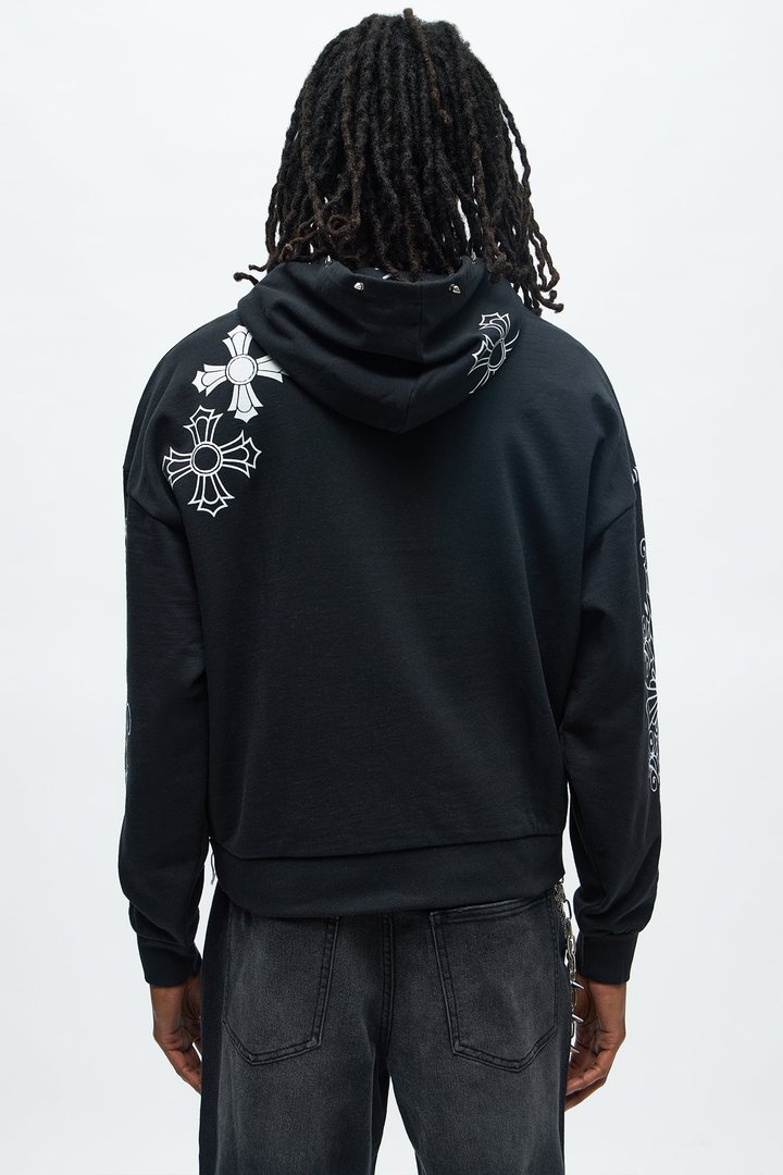 Loyalty Royalty Oversized Hoodie - Black
