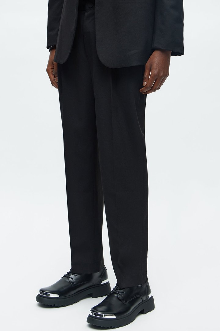 Slim Lafayette Pleated Trouser - Black