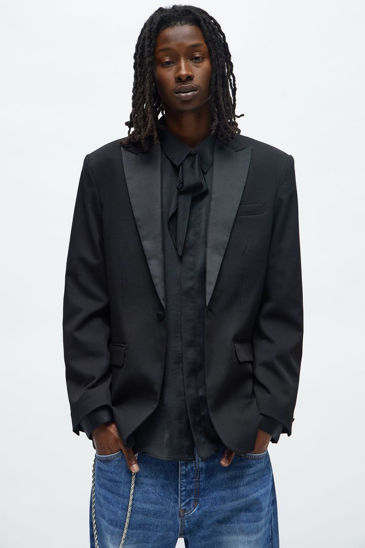 Silver Lake Atelier Peak Lapel Blazer - Black