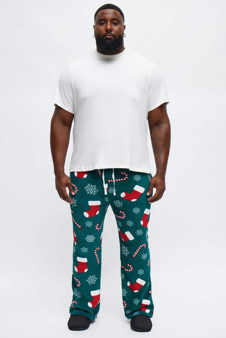 Stocking Stuffer Plush Holiday Lounge Pants - Green/combo