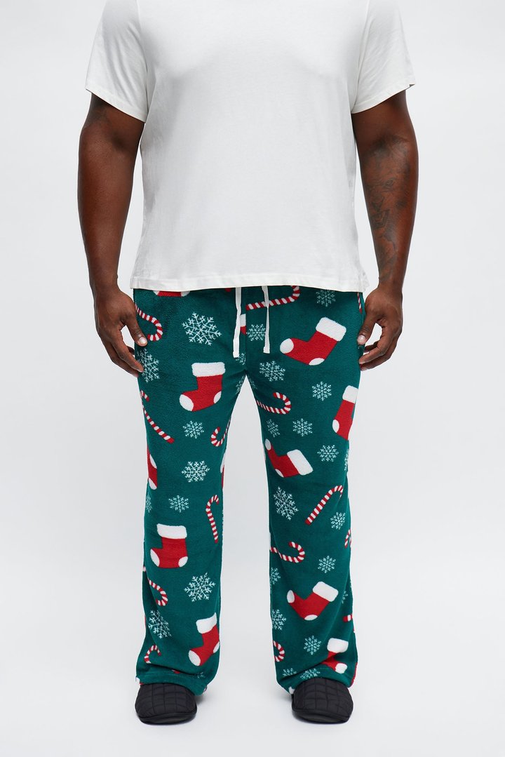 Stocking Stuffer Plush Holiday Lounge Pants - Green/combo