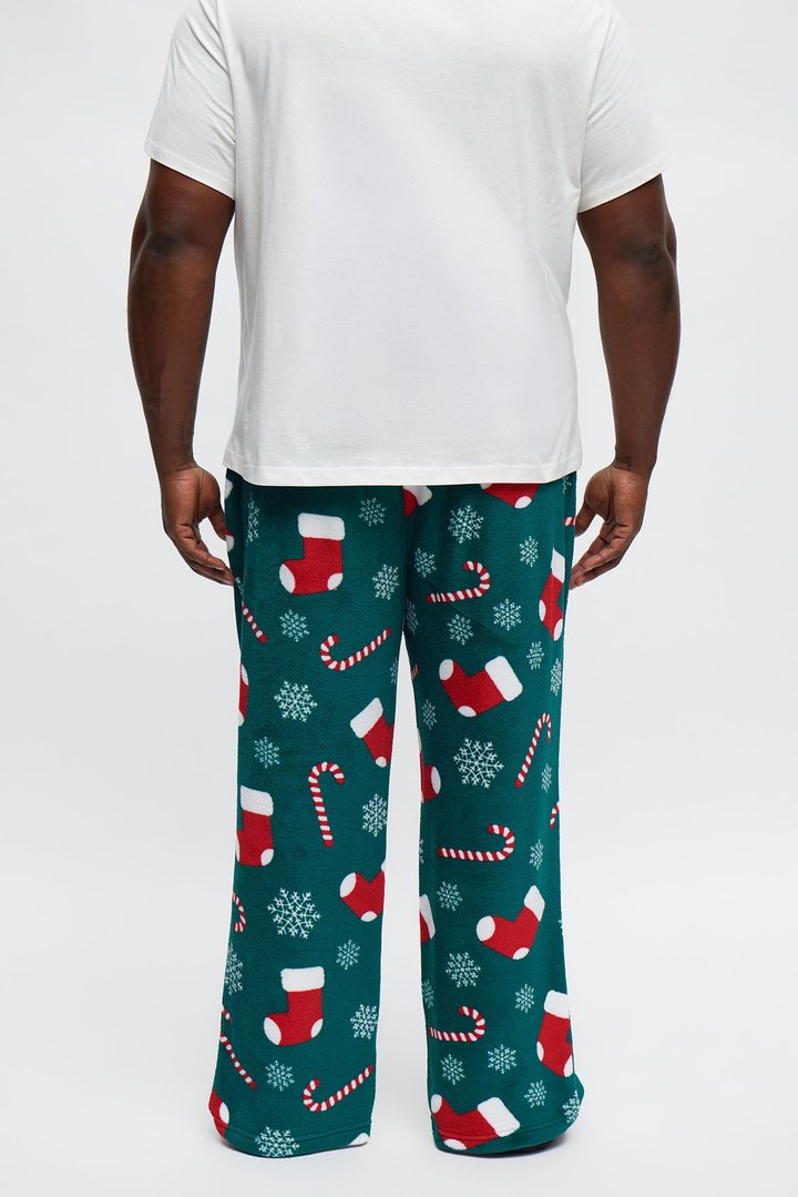 Stocking Stuffer Plush Holiday Lounge Pants - Green/combo