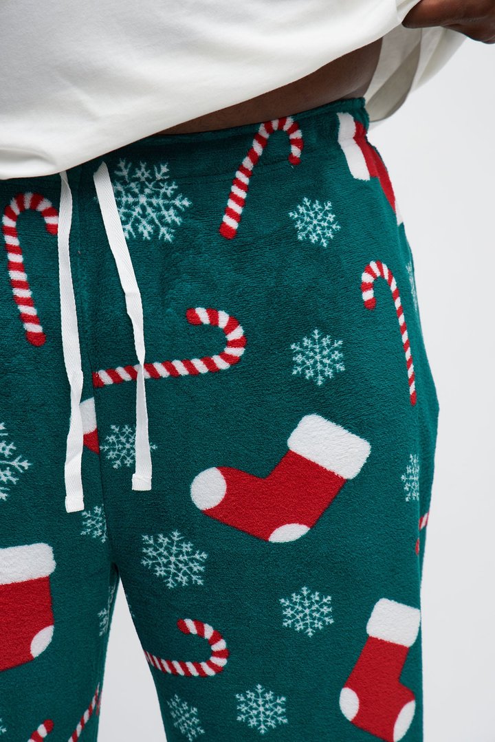 Stocking Stuffer Plush Holiday Lounge Pants - Green/combo