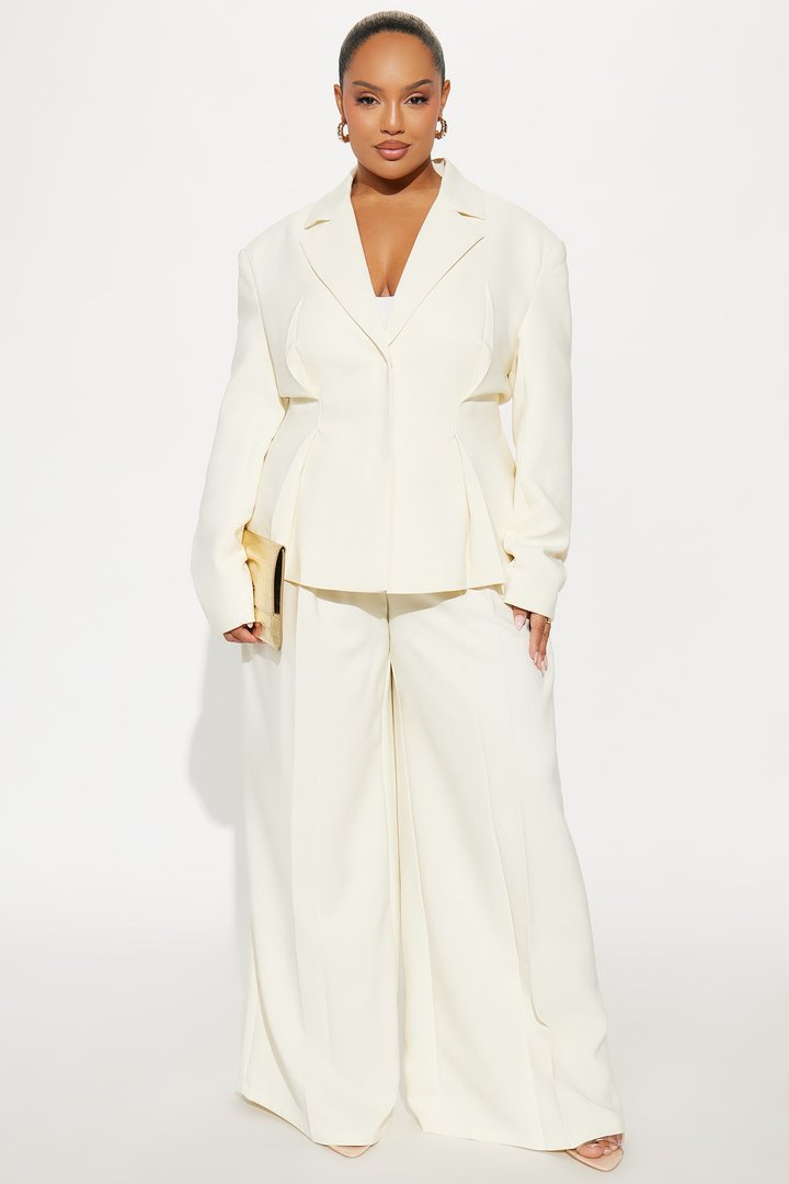Luxe Living Pleated Blazer - Ivory