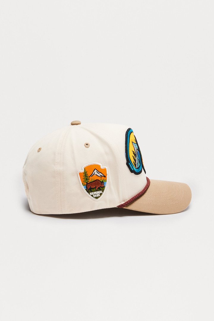 Camp Badge Structured Snapback Hat - Stone/Combo
