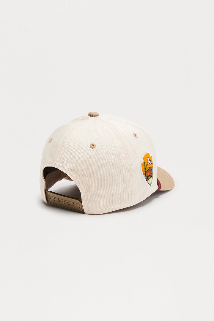 Camp Badge Structured Snapback Hat - Stone/Combo