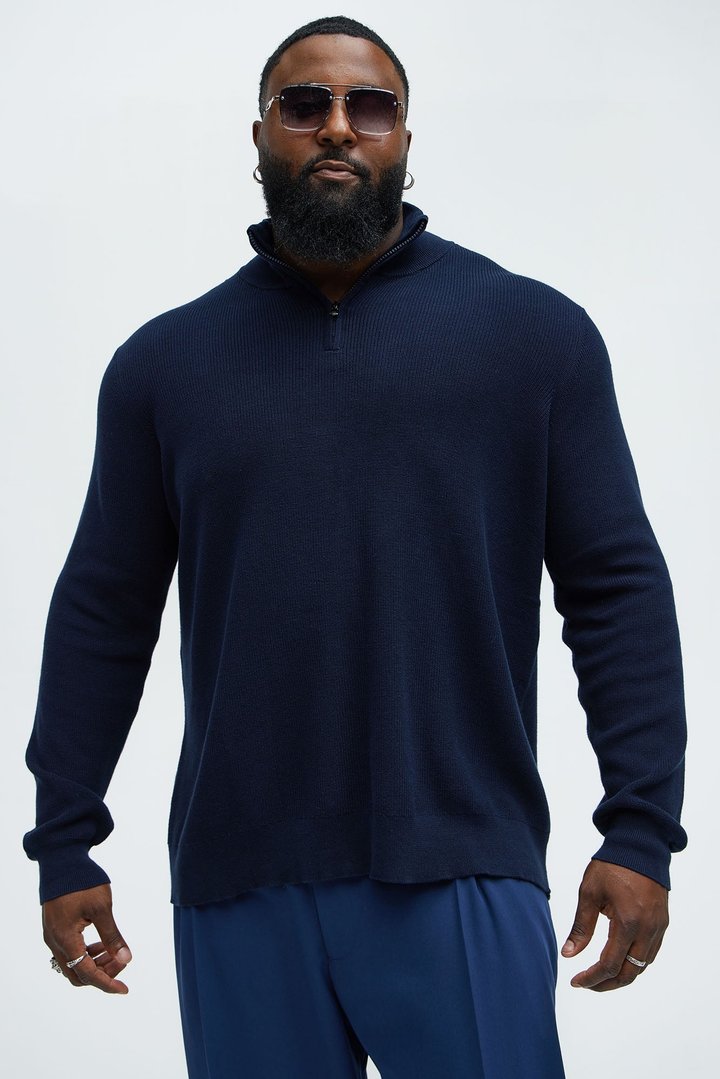 Shawn Quarter Zip Sweater - Navy
