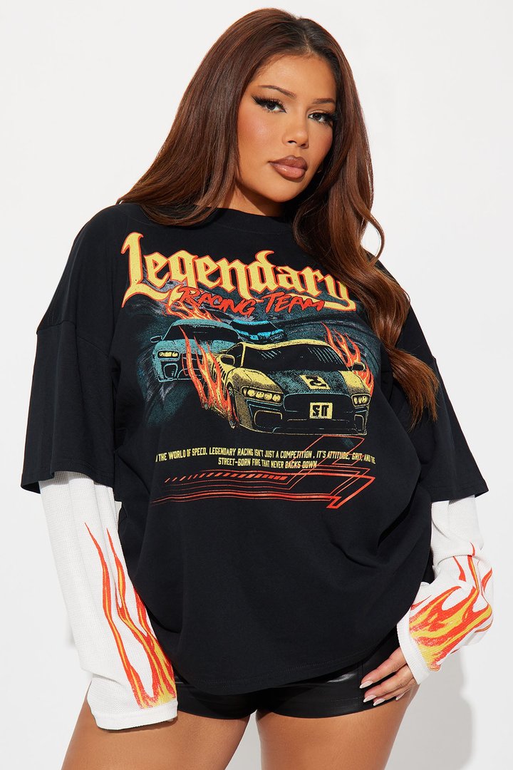 Legendary Flames Thermal 2fer Tee - Black/White
