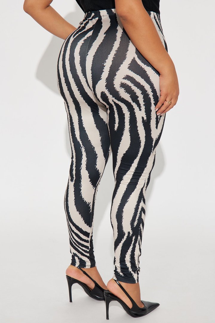 Effie Midrise Zebra Print Legging - Black/combo