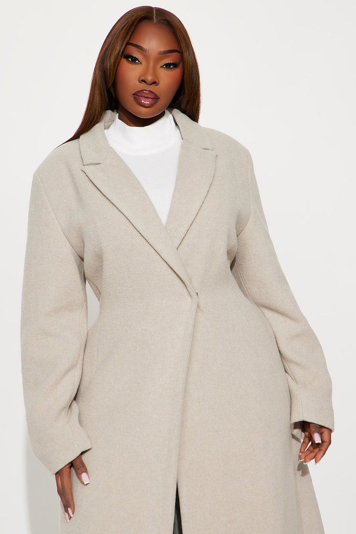Natalie Wool Trench Coat - Stone