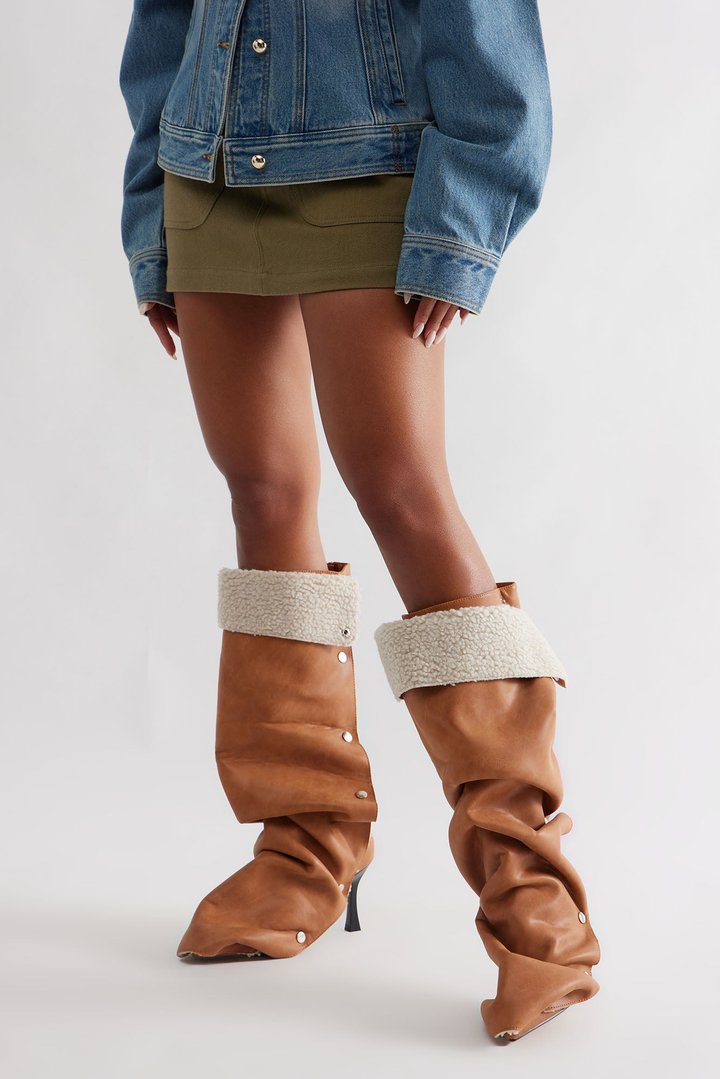 Slade Sherpa Overlay Boots - Chestnut