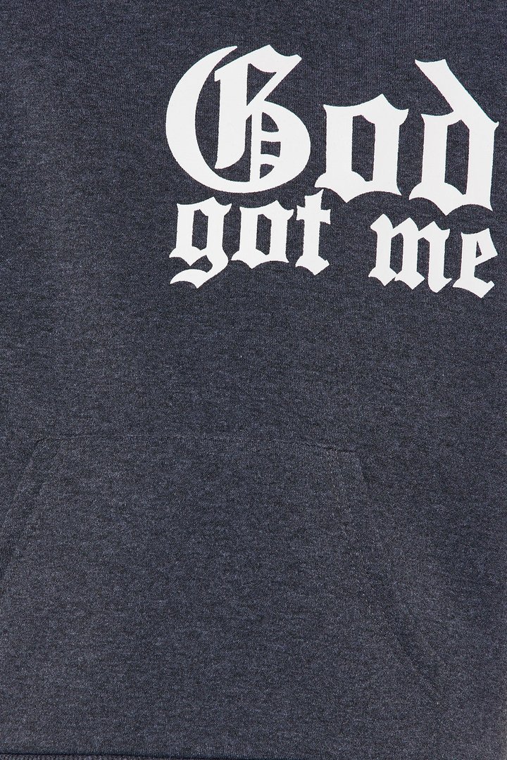 Mini God Got Me Pullover Hoodie - Charcoal