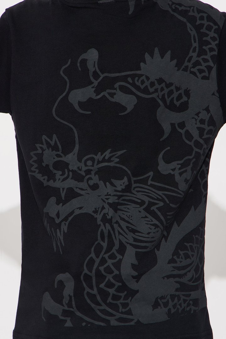 Mini Ed Hardy Be The Bulldog Front/Back Short Sleeve Tee - Black