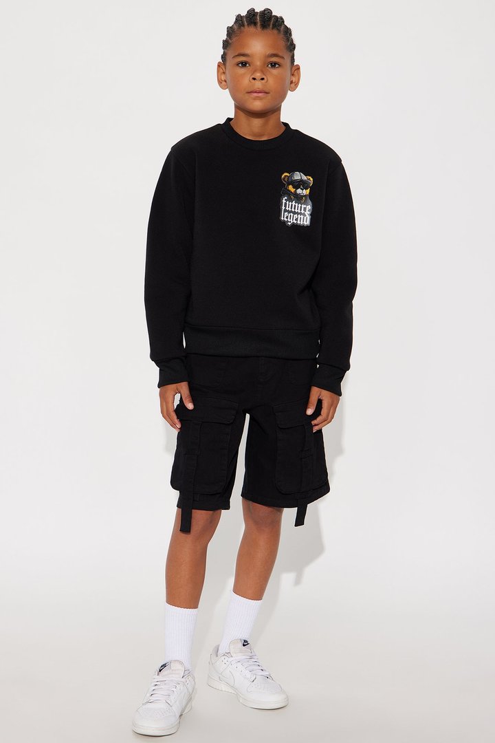 Mini Future Legend Front/Back Crew Neck Sweatshirt - Black