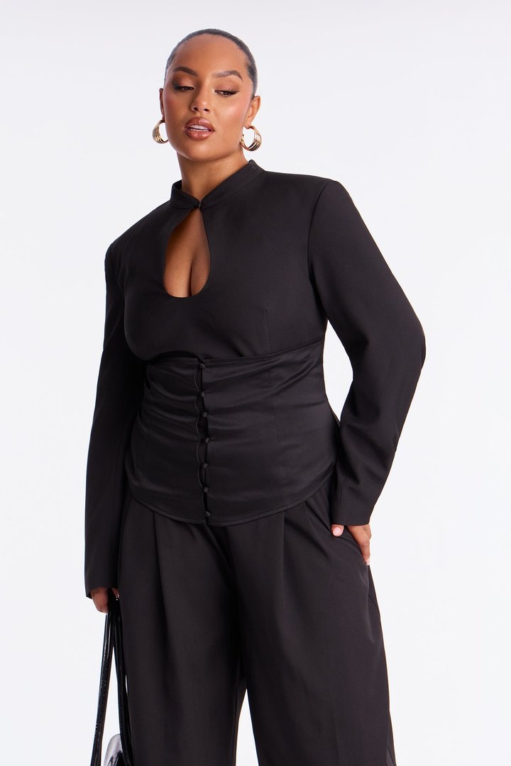 Camilla Corset Waist Jumpsuit - Black