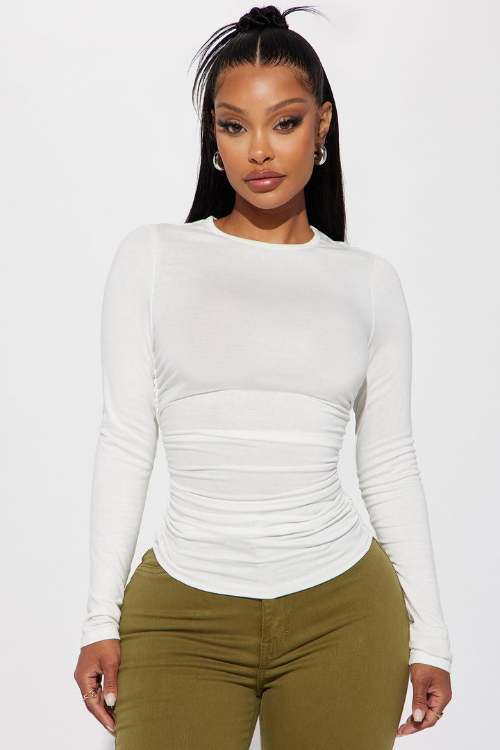 Raven Ruched Top - Off White