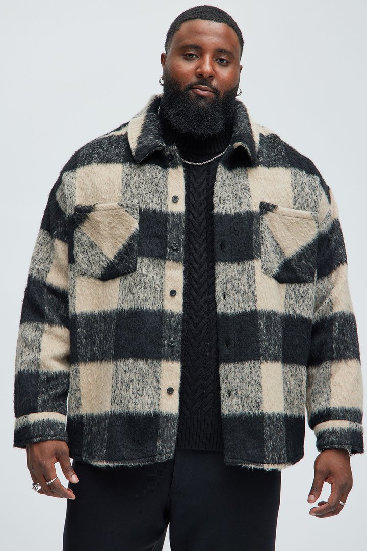 None Of That Matters Shacket - Black/combo