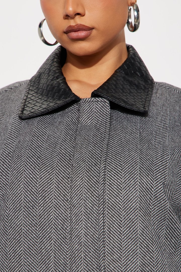 Halsey Crepe Herringbone Jacket - Black/combo