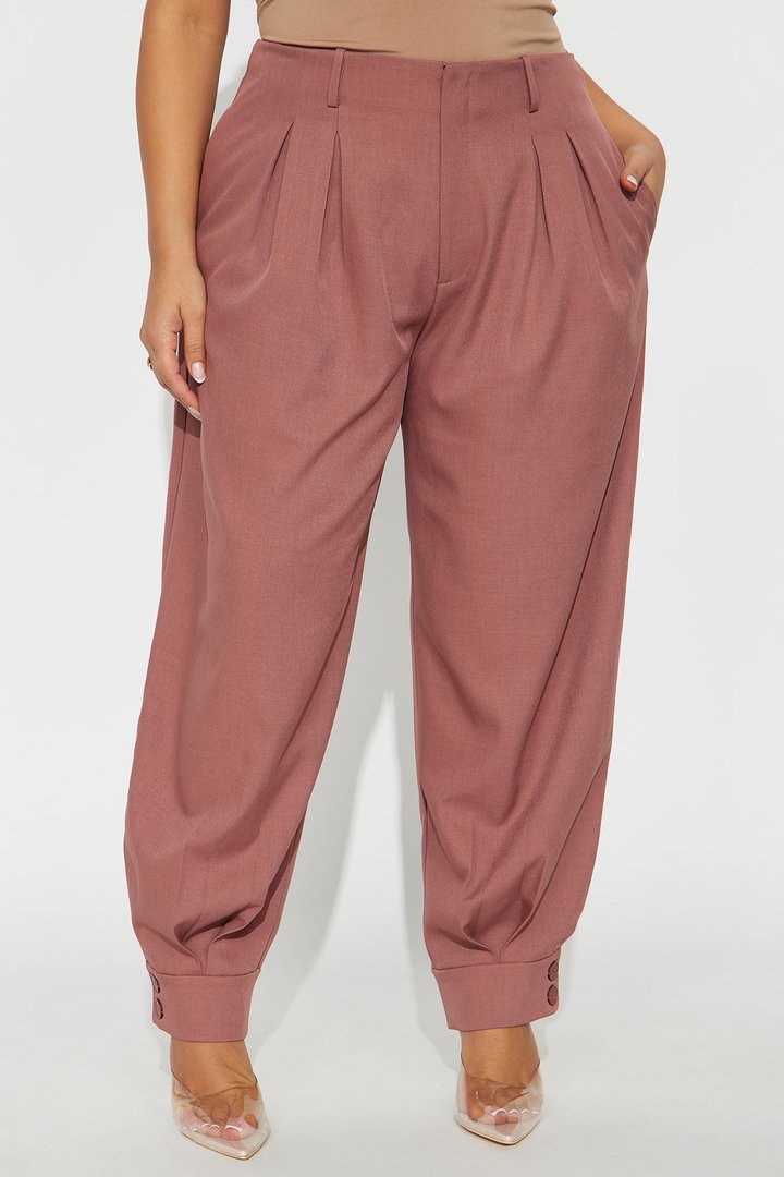 Helena Belted Trouser Pant - Rose