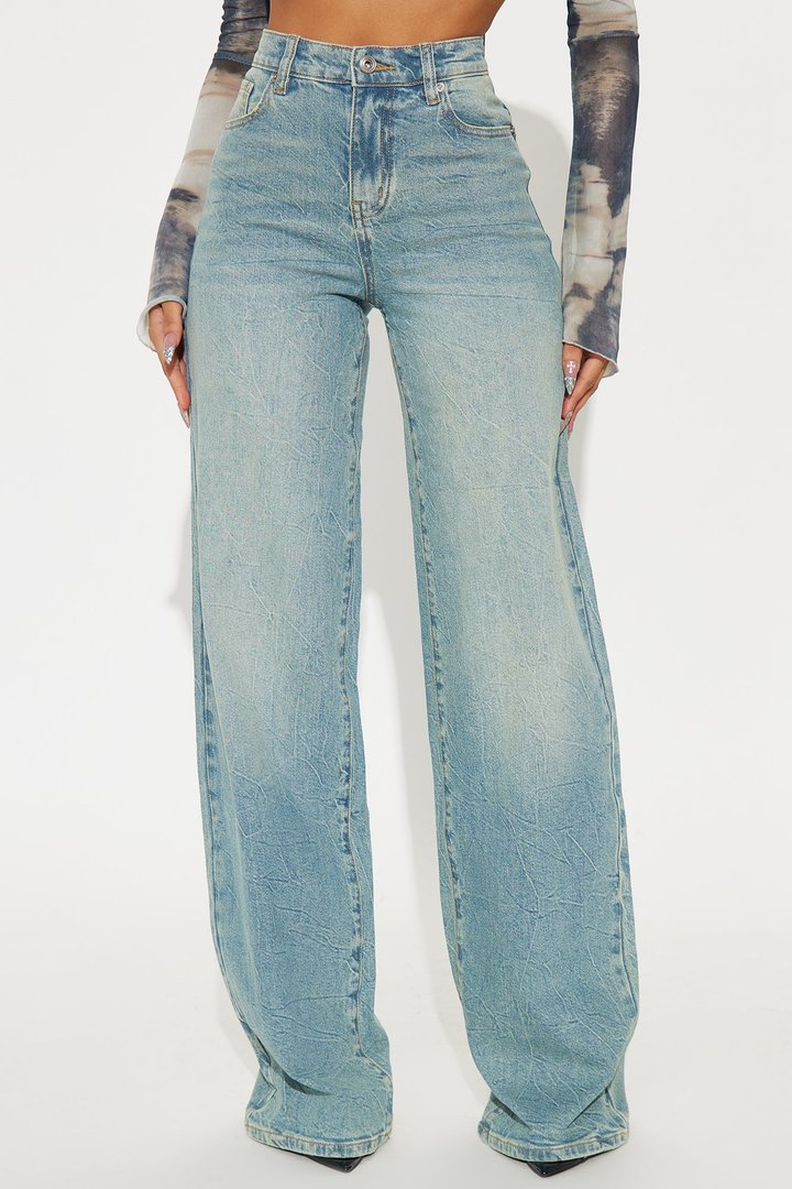 Tall Shock And Awe Vintage Tinted Baggy Jeans - Vintage Blue Wash