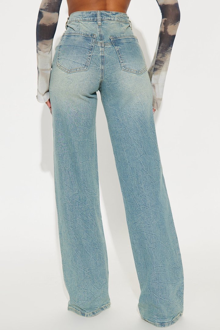 Tall Shock And Awe Vintage Tinted Baggy Jeans - Vintage Blue Wash