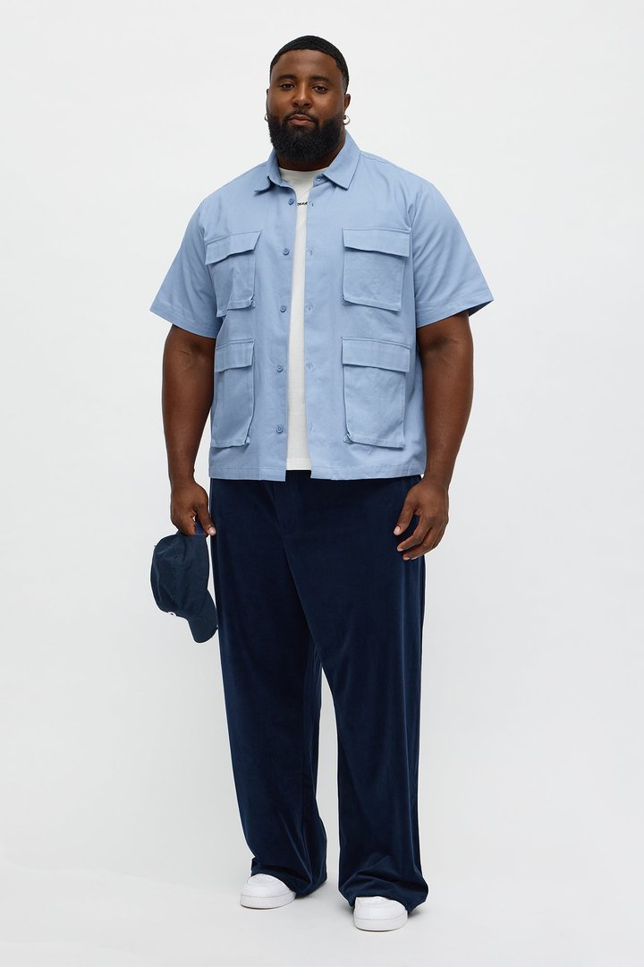Baggy Fancy Slouch Drawstring Pant - Navy