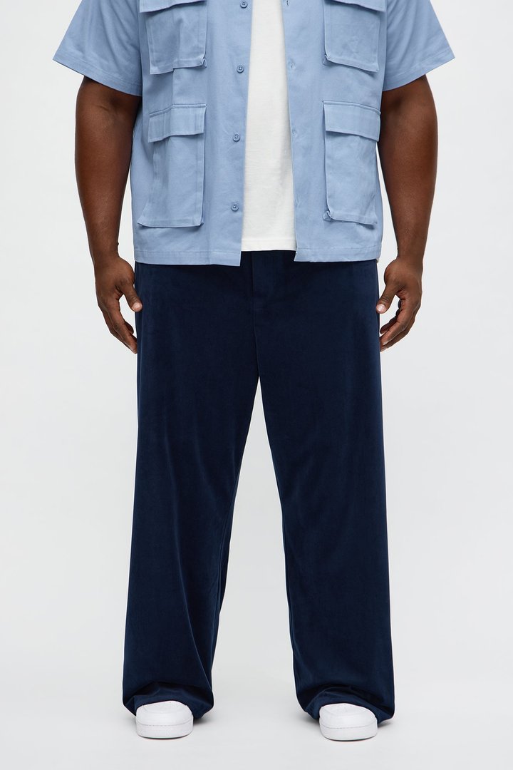 Baggy Fancy Slouch Drawstring Pant - Navy