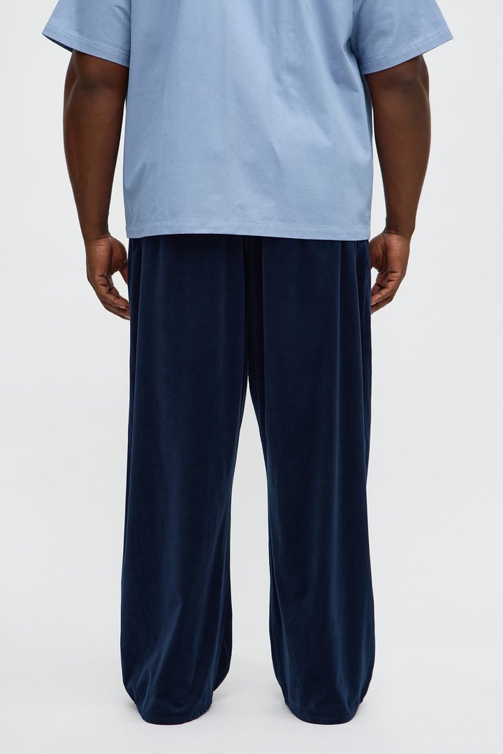 Baggy Fancy Slouch Drawstring Pant - Navy