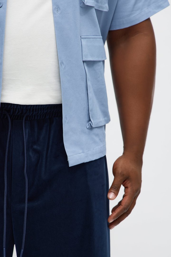 Baggy Fancy Slouch Drawstring Pant - Navy