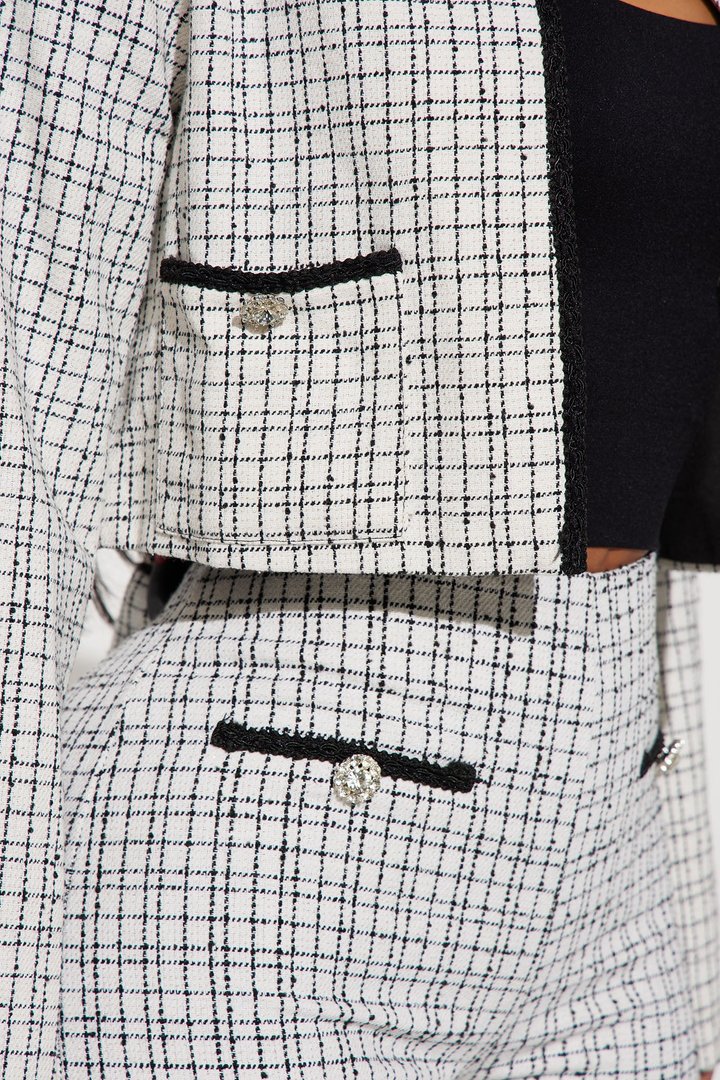 Tara Tweed Pant Set - Cream/combo