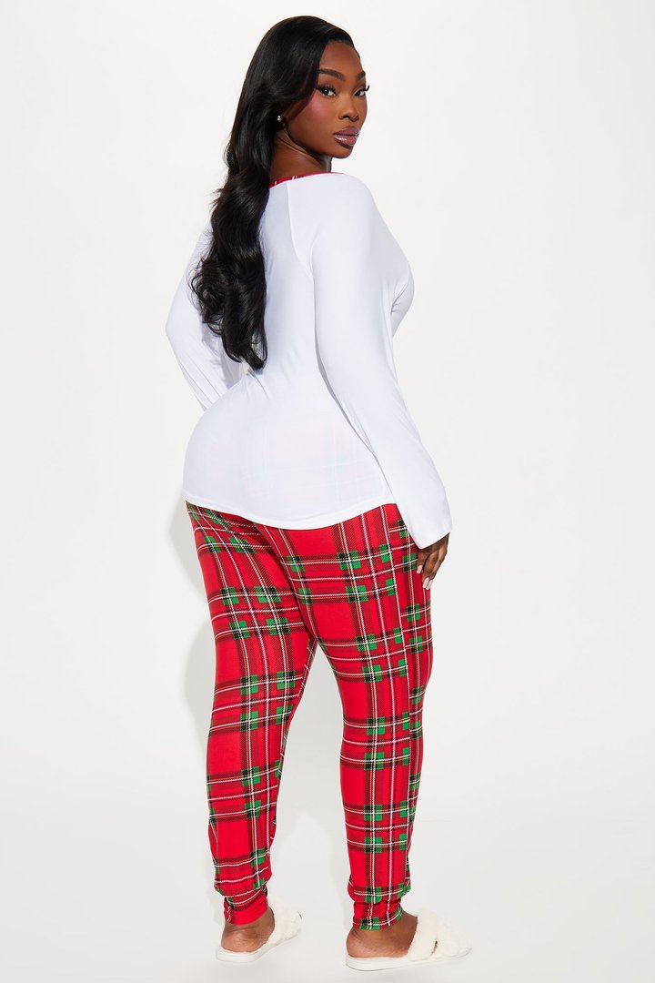 Merry Christmas Matching Family PJ Jogger Set - Red/White