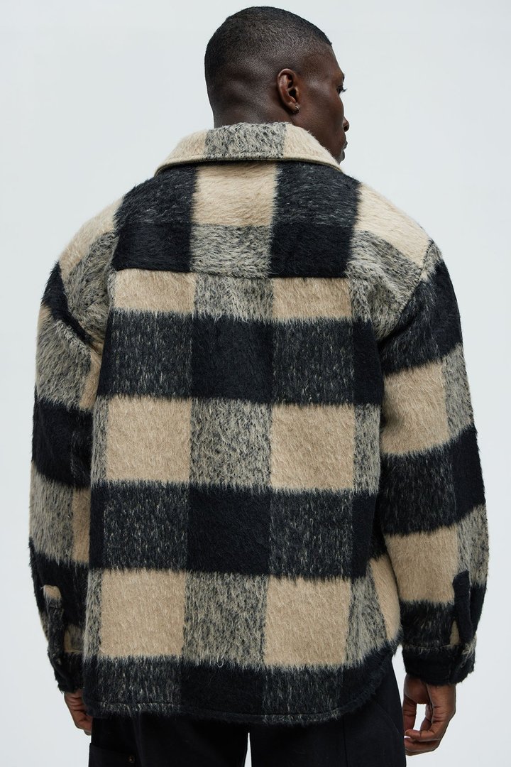 None Of That Matters Shacket - Black/combo