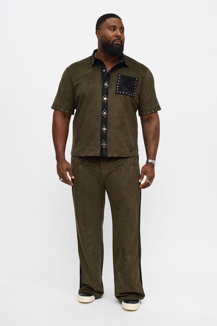 High Noon Studded Flare Pant - Olive