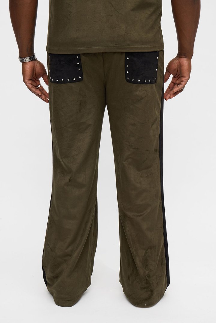 High Noon Studded Flare Pant - Olive