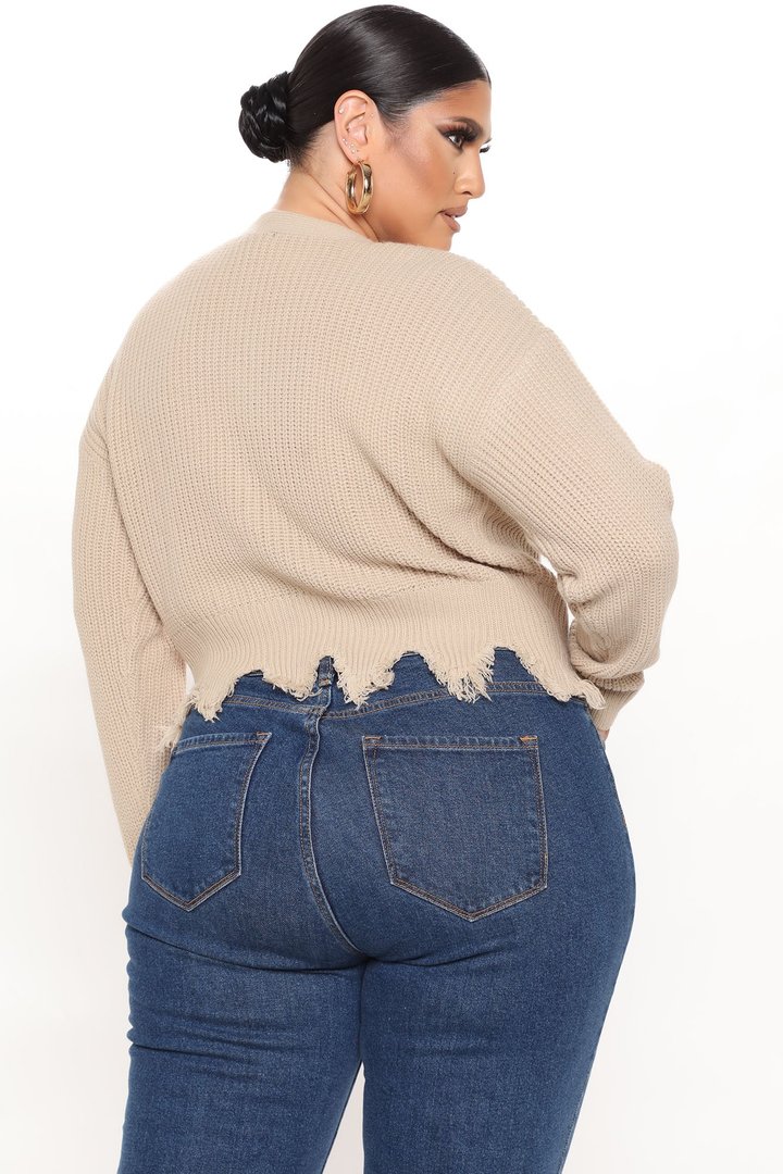 Distressed With You Cardigan - Taupe