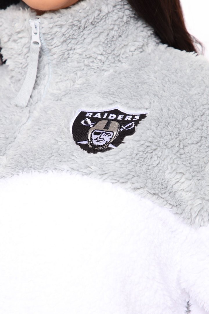 NFL Raiders Sherpa Jacket - Grey/Black