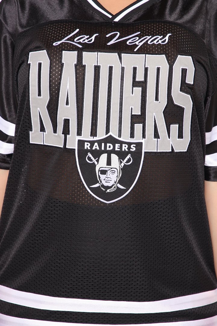 NFL Backward Pass Raiders Mesh Top - Black
