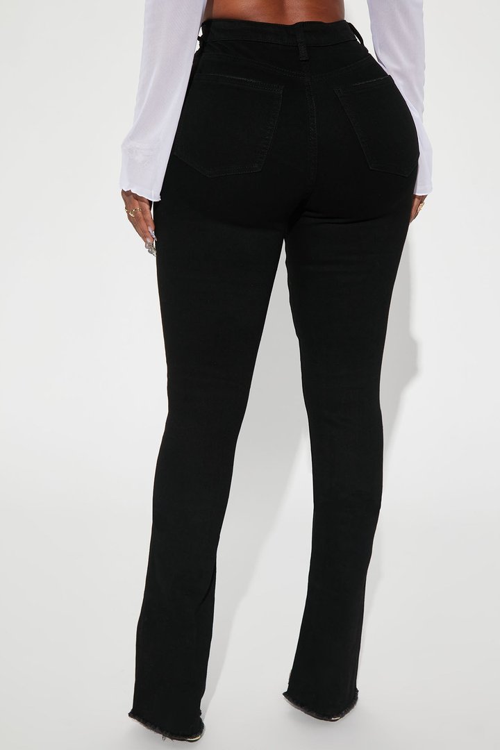 After Dark Ripped High Rise Stretch Bootcut Jeans - Black