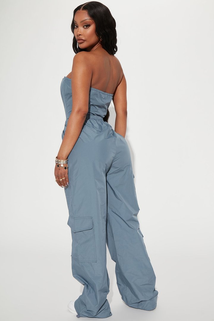 She's Just All That Pant Set - Slate Blue