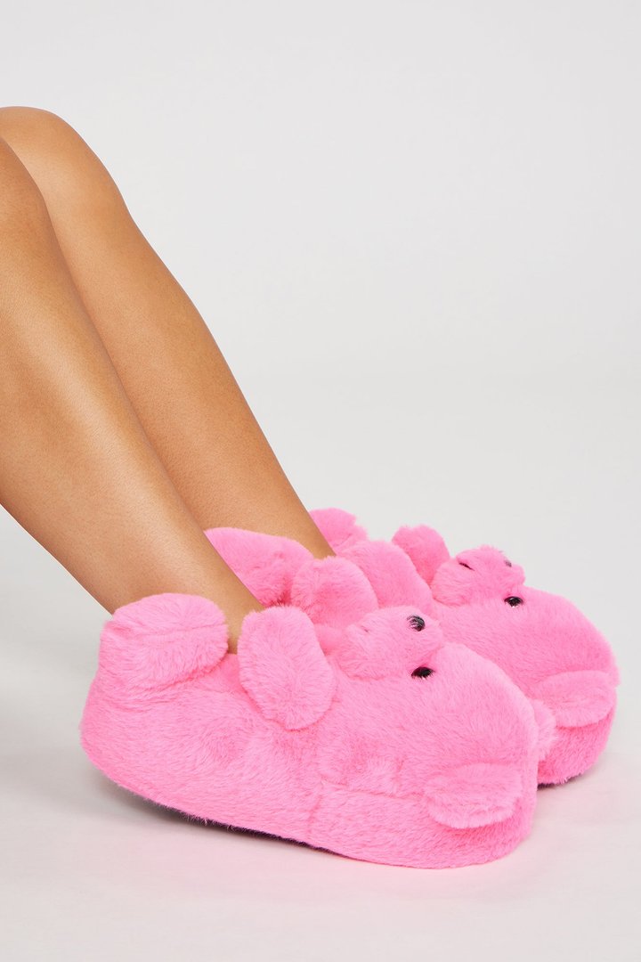 Cute And Cuddly Teddy Bear Slippers - Pink
